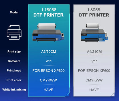 A3 XP600 DTF Printer with Roll Feeder – Direct to Film T-Shirt Printing Machine