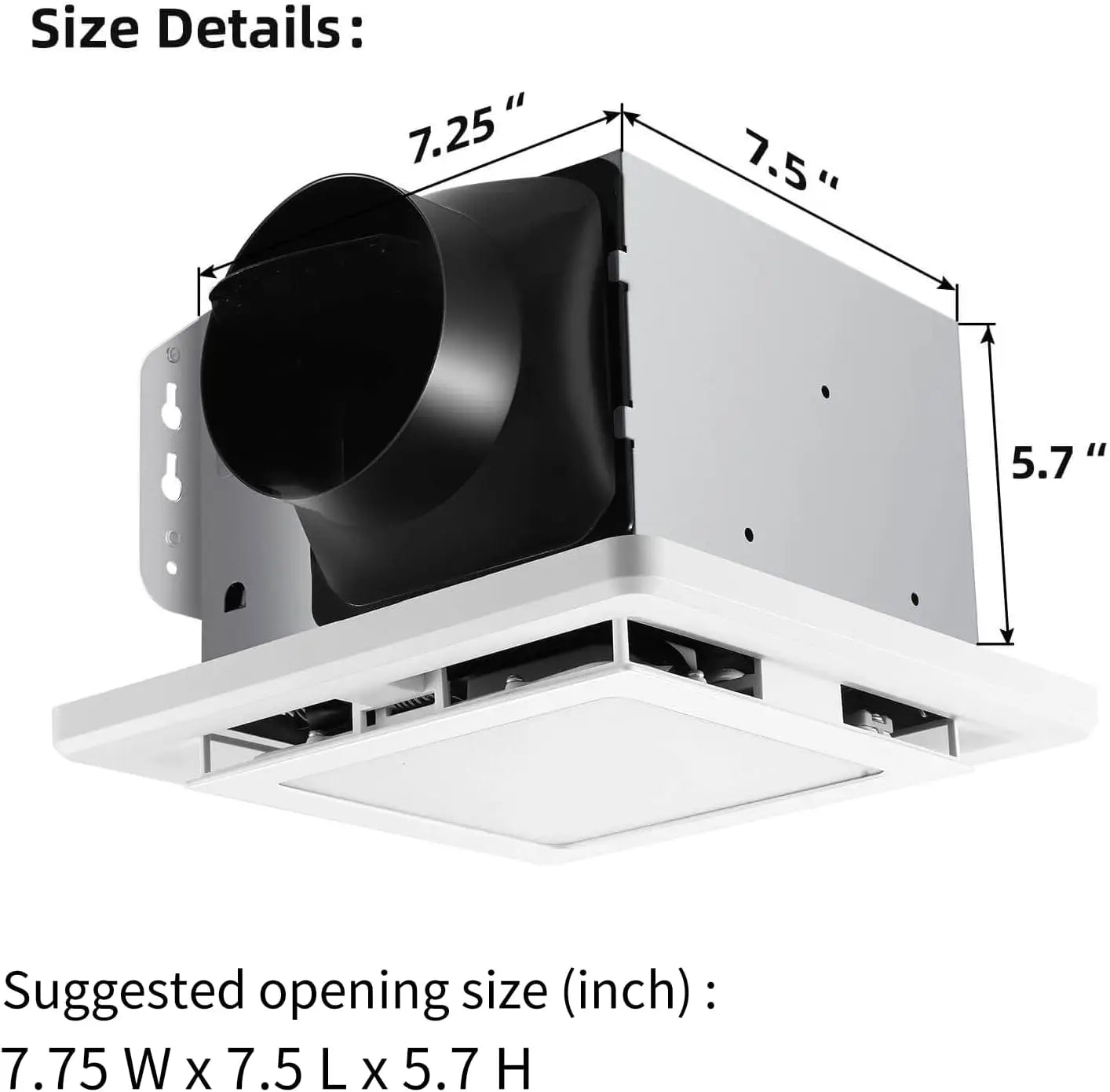 Bathroom Exhaust Fan with LED Light 110 CFM – 3 Color Temps, 1000LM, Ultra Quiet 2.5 Sones