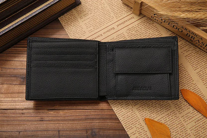 Genuine Cowhide Leather Men's Wallet – Short Bifold