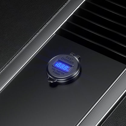 63W Aluminum USB-C Car Charger Socket – PD & QC3.0 Dual Port, 12V/24V for Car, Boat & Motorcycle