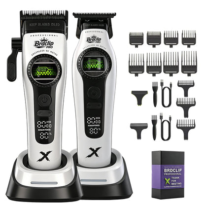 Professional Barber Hair Clipper – 5-Speed, 8000RPM, Brushless Motor, Detachable Blade