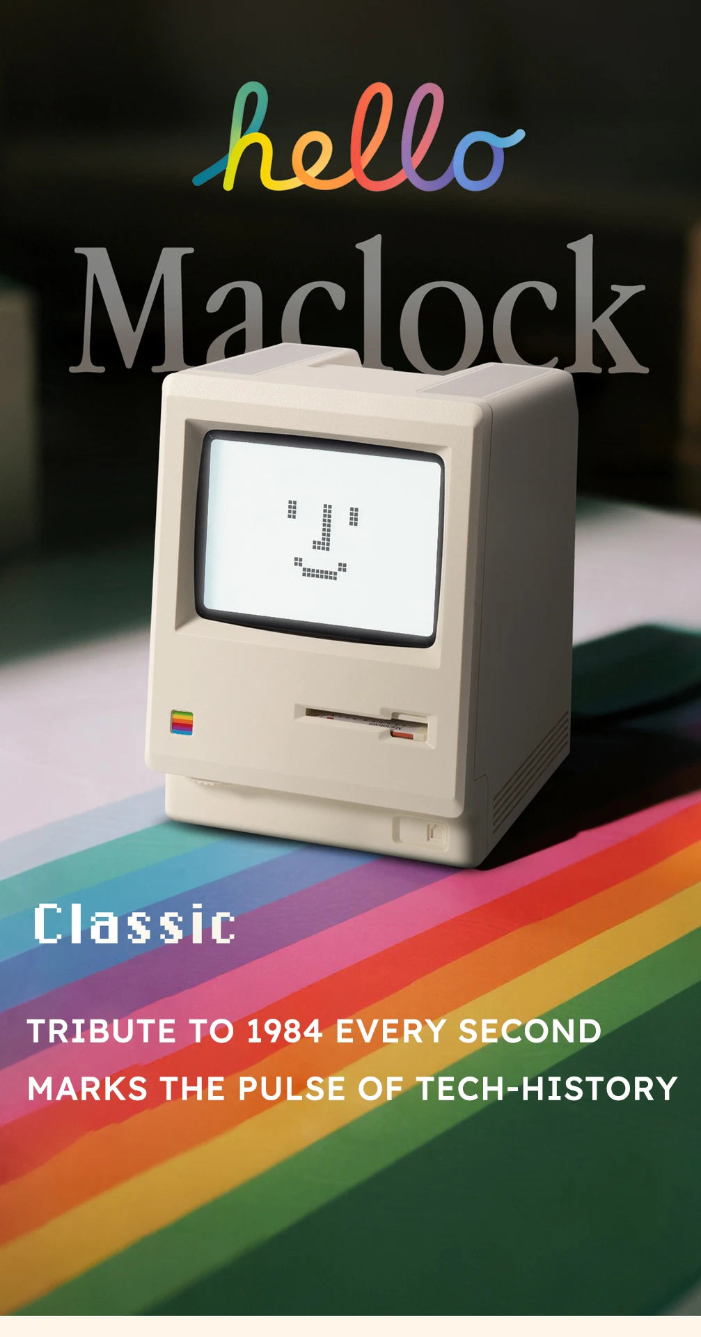 Retro Macintosh Alarm Clock – Classic Desktop Ornament with Digital Clock Design
