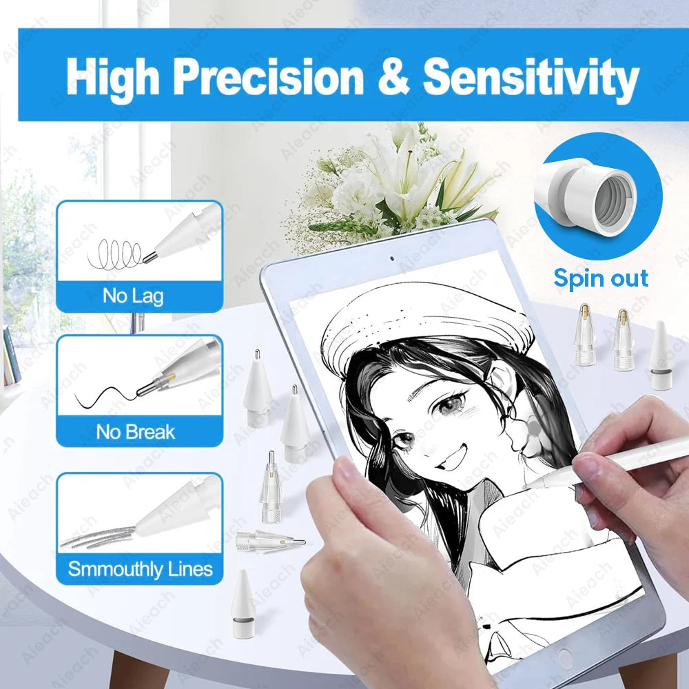 Apple Pencil Replacement Nibs | 2B HB Soft Hard Tips | For Apple Pencil 1st 2nd 3rd Gen & USB-C