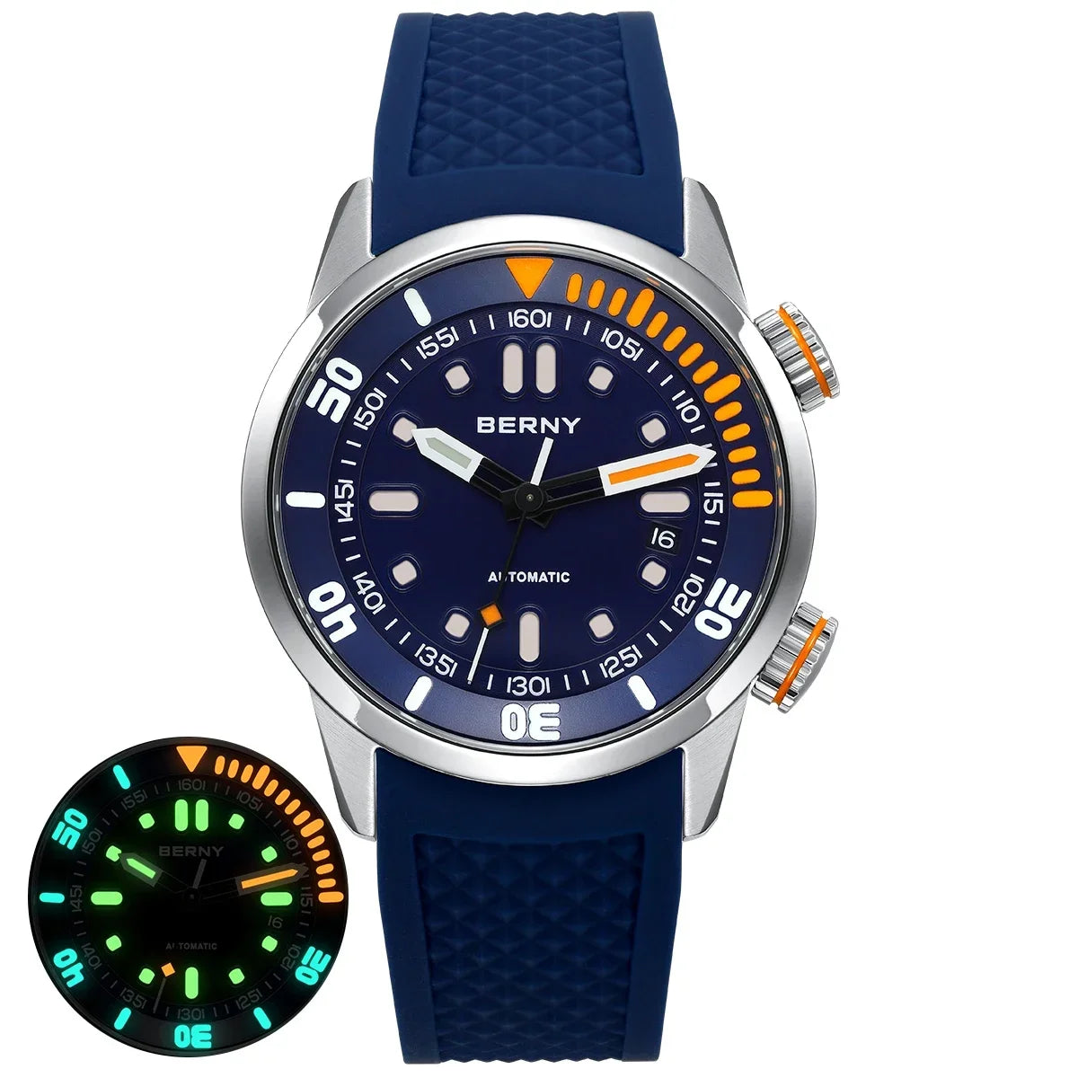 BERNY Automatic Dive Watch – Sapphire Crystal, 200M Water Resistant, NH35 Movement