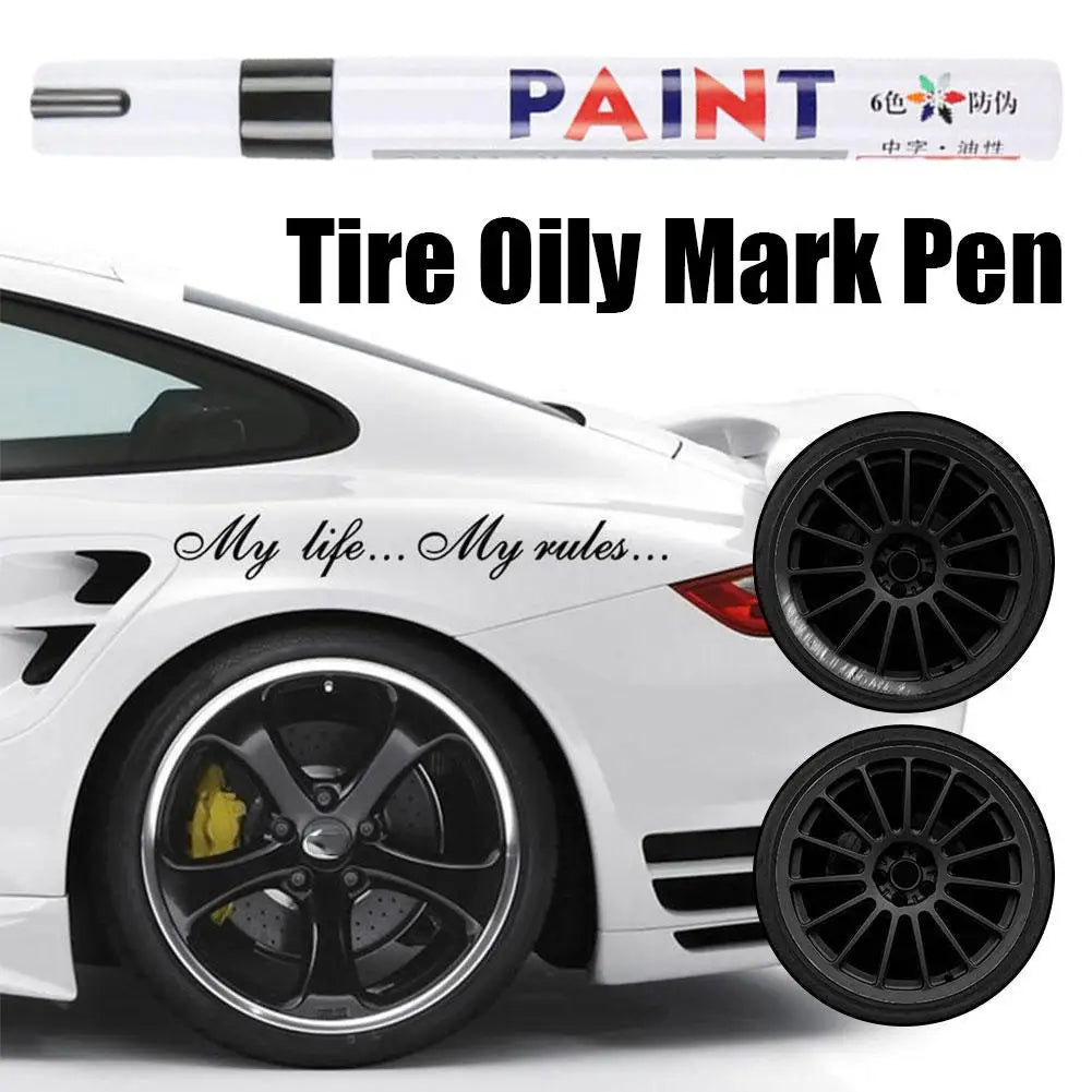 White Tyre Paint Pen Set | Waterproof Oil-Based Quick Dry Permanent Marker for Car Tyres (3pcs)