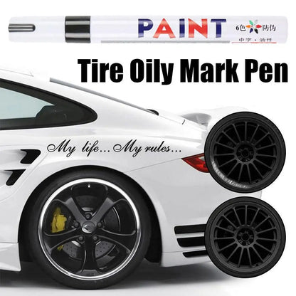White Tyre Paint Pen Set | Waterproof Oil-Based Quick Dry Permanent Marker for Car Tyres (3pcs)