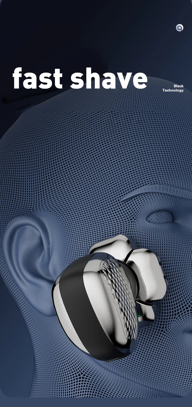 Men's Bald Head Shaver 6-in-1 | 9 Floating Blades | Beard, Nose & Ear Trimmer | Rechargeable