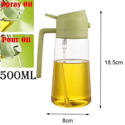 2-in-1 Pour & Spray Oil Dispenser Bottle | 500ml Kitchen Oil Sprayer