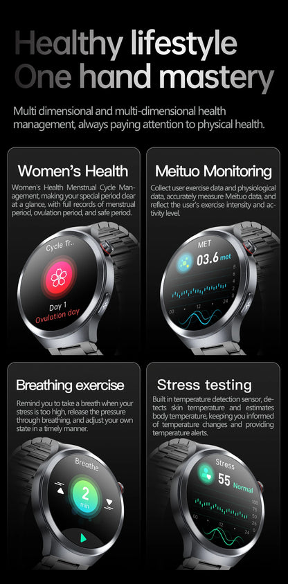 2025 Health Smart Watch – ECG+PPG, Blood Pressure, Blood Oxygen, Uric Acid, Bluetooth Call
