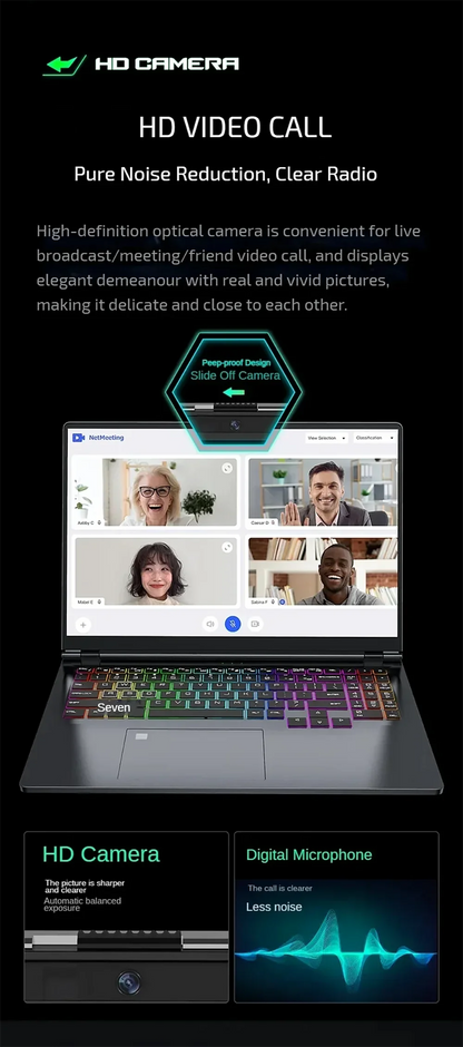 Gaming Laptop 16" — Intel i9-12900H, RTX 4060 8G, Up to 64GB DDR5, 4TB SSD, WiFi 6, Windows 11
