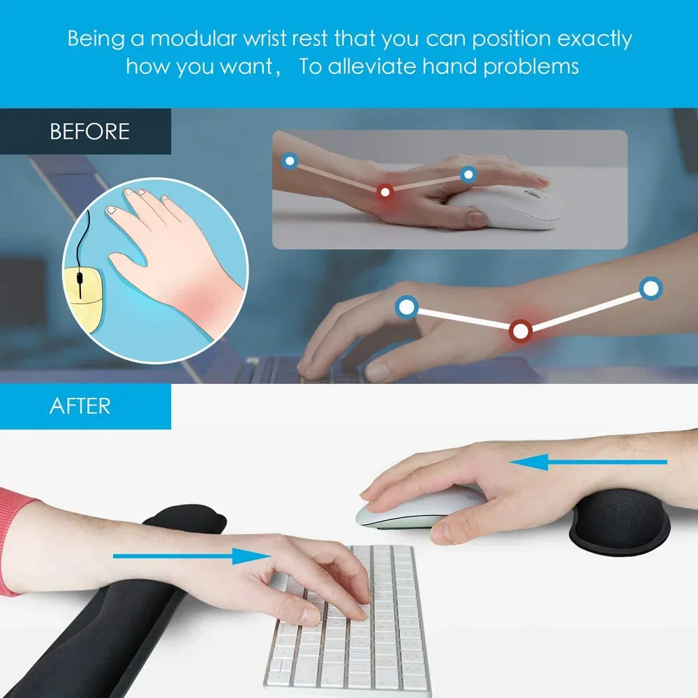 Memory Foam Wrist Rest Mouse Pad – Superfine Fibre, Ergonomic, for Gaming & Office