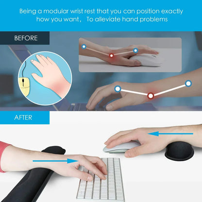 Memory Foam Wrist Rest Mouse Pad – Superfine Fibre, Ergonomic, for Gaming & Office