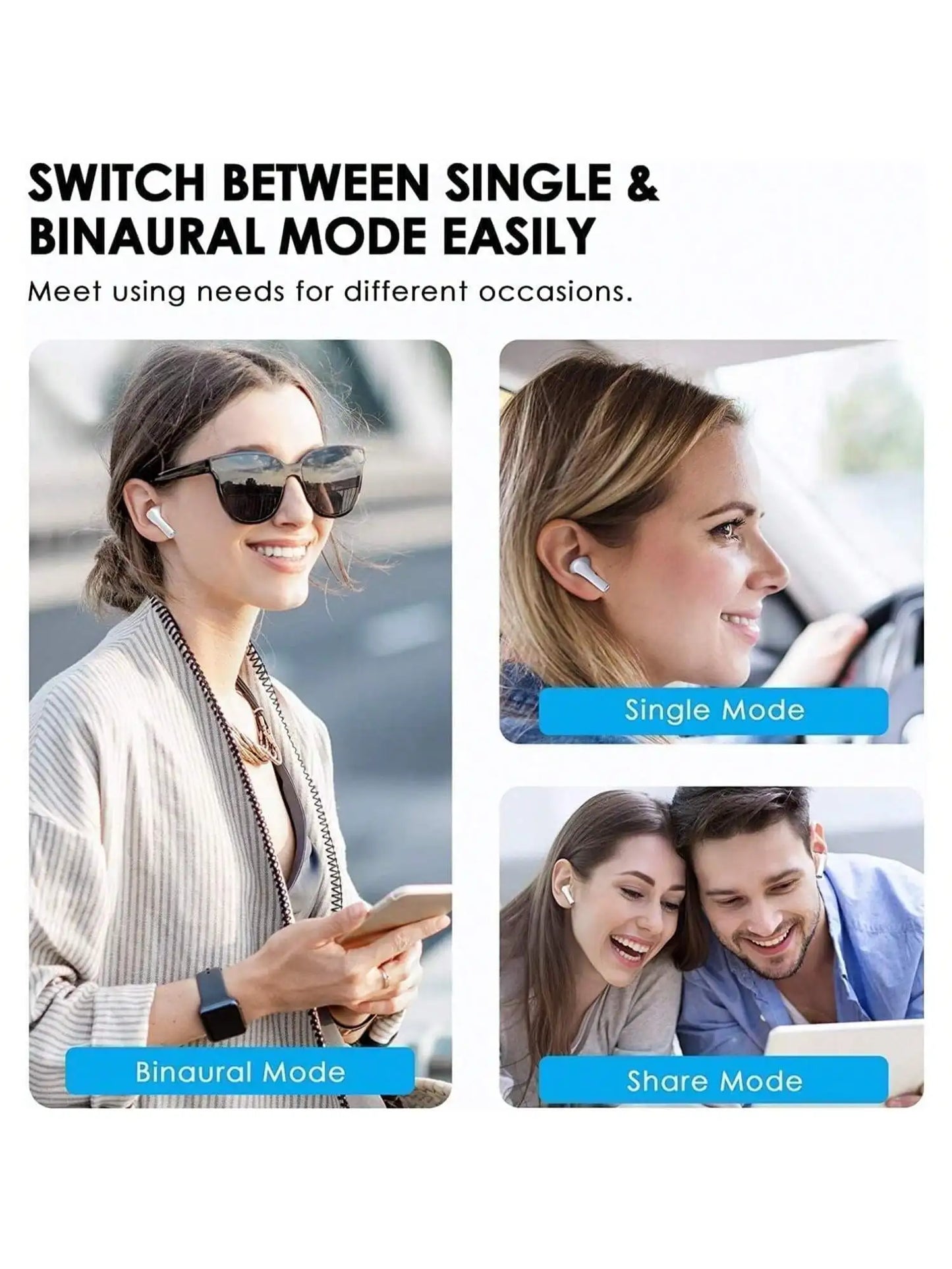 Wireless Air Pro TWS earbuds by R.E.D. Shopping with HiFi stereo sound, touch control, and waterproof design, shown in black.