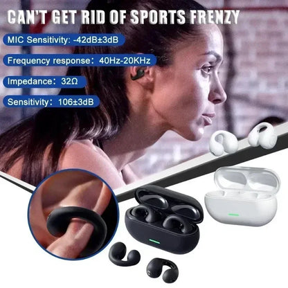 R.E.D. T75 Bone Conduction Headphones with Bluetooth 5.3, HiFi sound and waterproof design, shown in a sleek black finish.