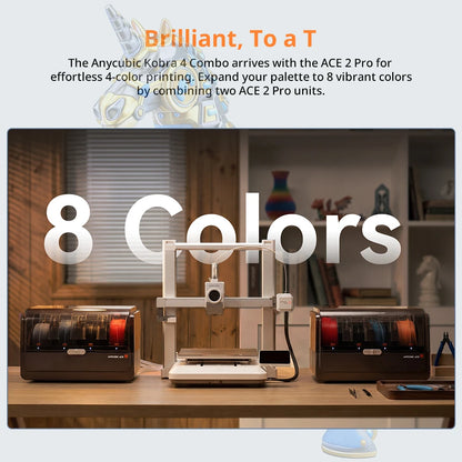 ANYCUBIC Kobra 4 Combo 3D Printer – 8-Color, 600mm/s, ACE 2 Pro