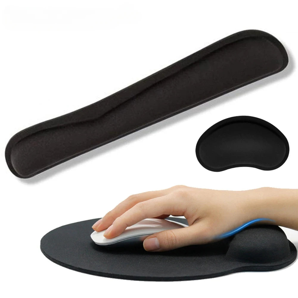Memory Foam Wrist Rest Mouse Pad – Superfine Fibre, Ergonomic, for Gaming & Office