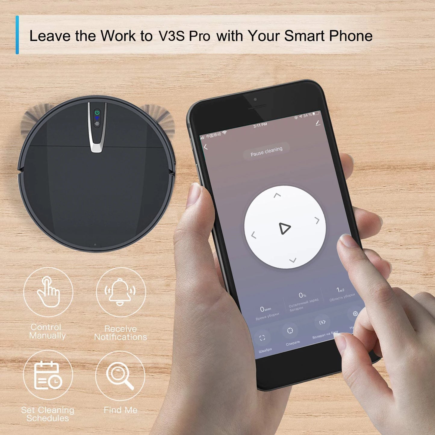 Robot Vacuum & Mop Cleaner – 3800PA Suction, APP & Voice Control | V32S / V3S | EU/US/UK