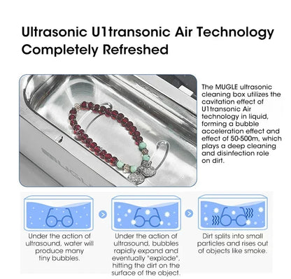 R.E.D. Shopping 500ML ultrasonic cleaning machine for jewelry, glasses, and watches, compact home household appliance.