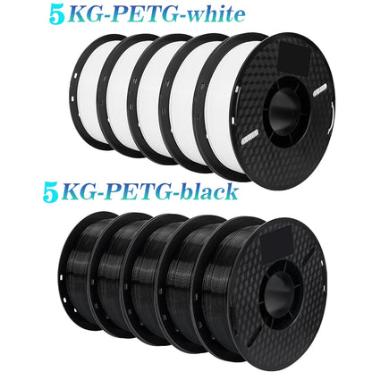 KINGROON 10KG 3D Printer Filament Bundle – PLA & PETG, 1.75mm Mixed Colors