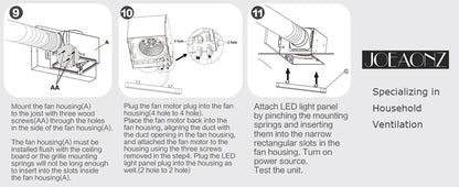 Bathroom Exhaust Fan with LED Light 110 CFM – 3 Color Temps, 1000LM, Ultra Quiet 2.5 Sones