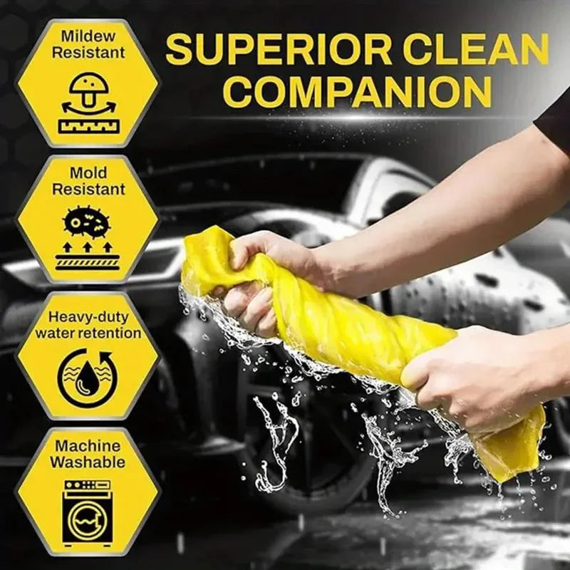 PVA Premium Car Wash Towel | Ultra Absorbent Quick-Dry Deerskin Cloth, Scratch-Free & Reusable