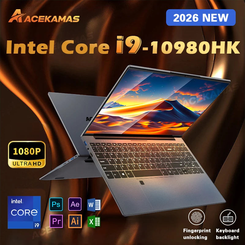 2026 Gaming Laptop 15.6" – Intel Core i9 10980HK, 16GB RAM, up to 2TB SSD, Windows 11 Pro