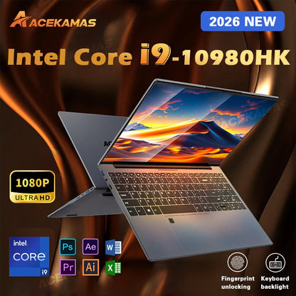 2026 Gaming Laptop 15.6" – Intel Core i9 10980HK, 16GB RAM, up to 2TB SSD, Windows 11 Pro