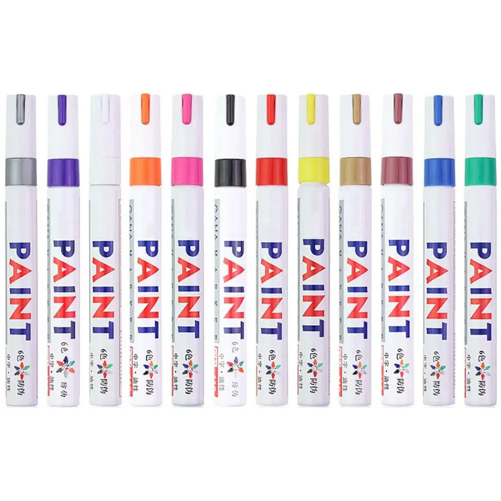 White Tyre Paint Pen Set | Waterproof Oil-Based Quick Dry Permanent Marker for Car Tyres (3pcs)