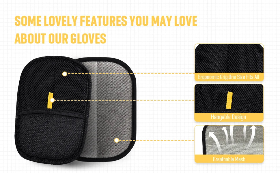 Reusable Static Pet Hair Removal Gloves | Double-Sided Grooming & Cleaning Tool