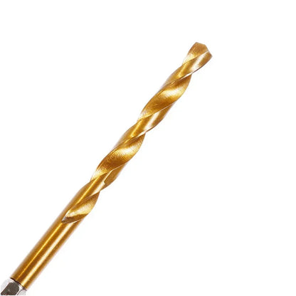 13/16-Piece HSS Titanium Coated Drill Bit Set – 1/4" Hex Shank 1.5–6.5mm