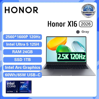HONOR MagicBook X14 / X16 2026 — Intel Ultra 5, 24GB RAM, 1TB SSD, 120Hz, Windows 11 Pro