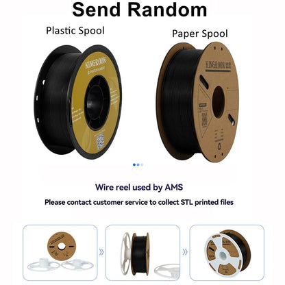 KINGROON 3D Printer Filament Bundle – 5KG, 1.75mm PLA / PETG / TPU / ABS, No Bubbles, Random Spool