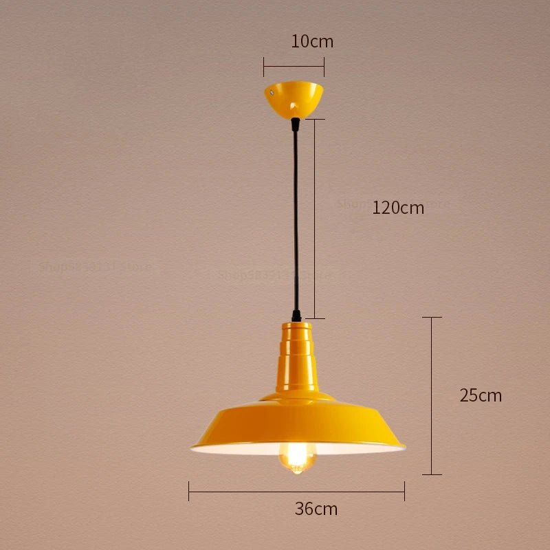 Nordic Industrial Retro Pendant Light – E27 Vintage Loft Bar Cafe Lamp