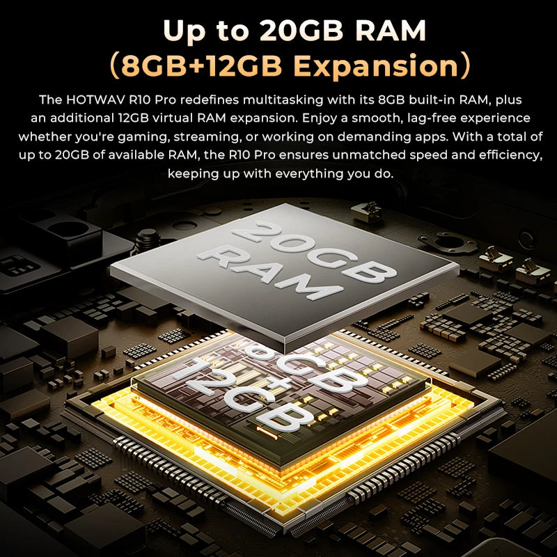 HOTWAV R10 Pro Rugged Tablet | 10800mAh | 10.1" HD+ | Android 14 | 8GB+256GB | 4G | 13MP