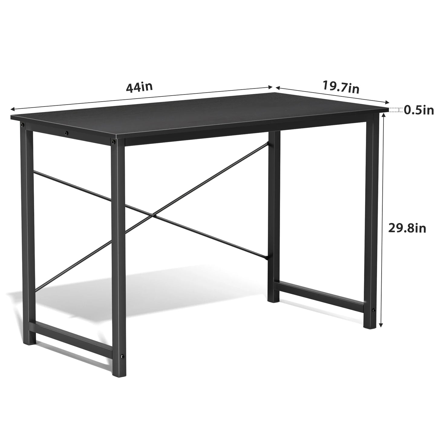 JHK Compact Office & Gaming Desk – Metal Frame Wood Tabletop, Easy Assembly