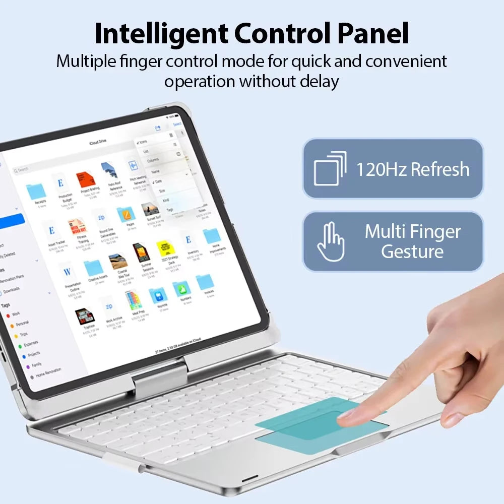 Magic Keyboard Case for iPad – Air 11/13, Pro 11/12.9, iPad 10th/7th-9th Gen, Backlit