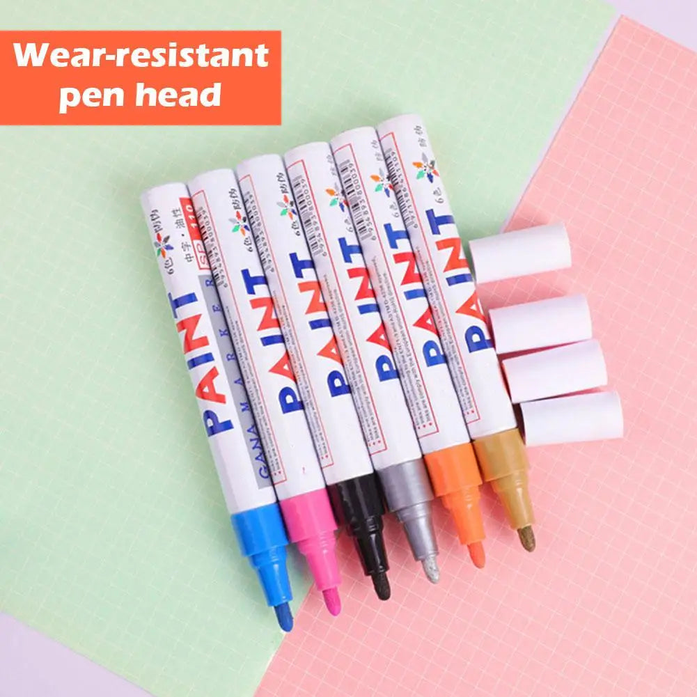 White Tyre Paint Pen Set | Waterproof Oil-Based Quick Dry Permanent Marker for Car Tyres (3pcs)