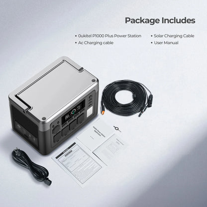 OUKITEL P1000 PLUS Portable Power Station 1800W | 1024Wh LiFePO4 | App Control