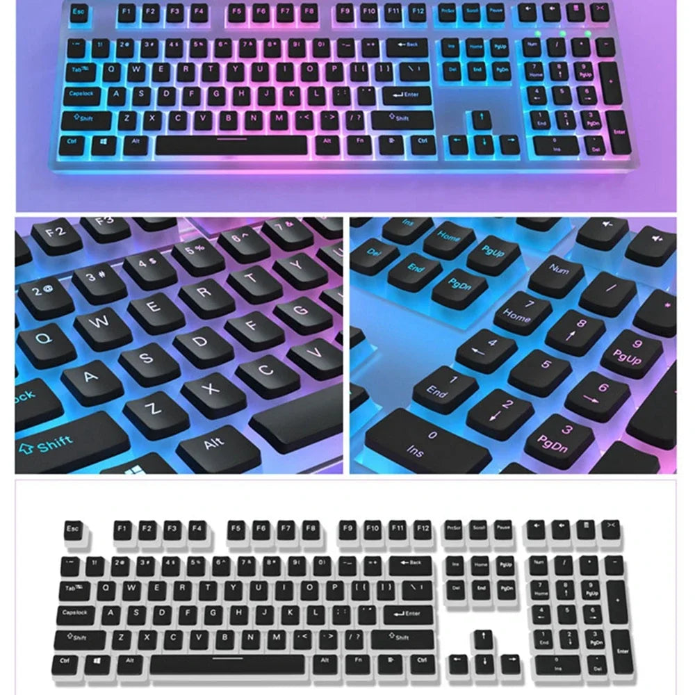 129-Key Pudding Keycaps – OEM Profile PBT, Transparent, MX Hot-Swap Compatible