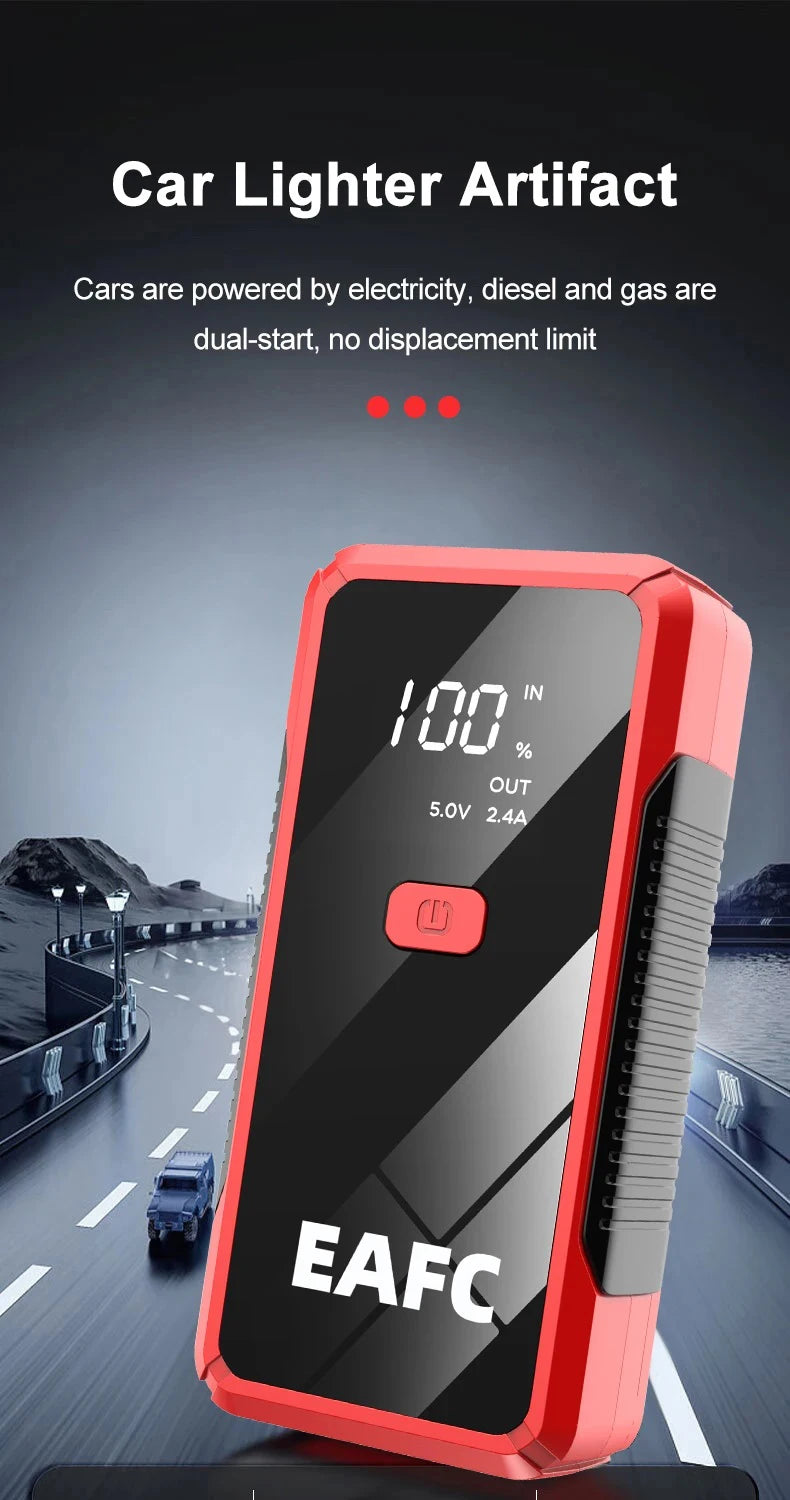 Car Jump Starter 600A-2000A | 12V Portable Battery Booster & Power Bank for Emergency Start (EAFC)