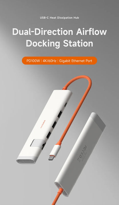 Hagibis USB-C Hub Multiport | 4K HDMI | RJ45 Ethernet | Heat Dissipation | MacBook & Laptops