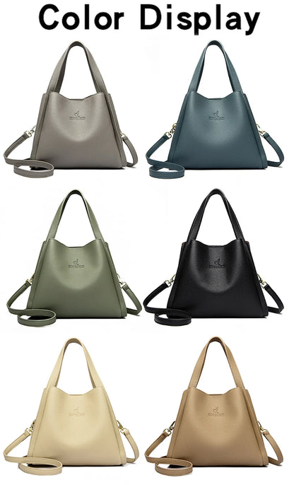 Soft PU Leather Tote Bag - Large Capacity Women's Shoulder Handbag