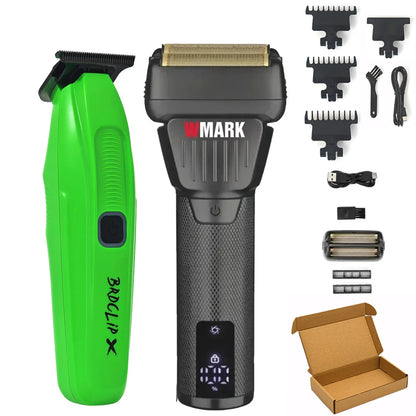 WMARK Men's Professional Electric Hair Clipper & Shaver Set – 9000RPM, 2000mAh, Wet/Dry, Salon Use