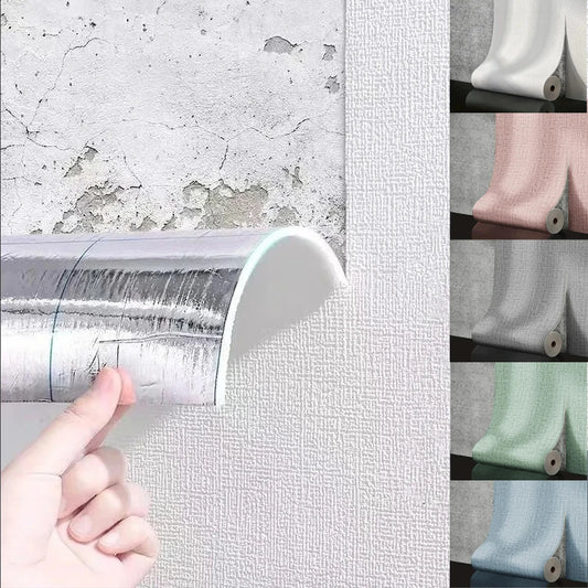 Self-Adhesive 3D Foam Wall Panel – Linen PVC Texture Waterproof 50cm