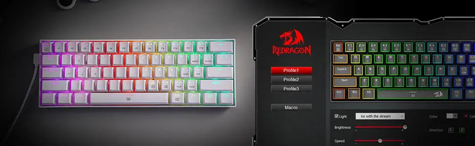Redragon K630 Dragonborn 60% Mechanical Keyboard | Hot-Swap | RGB | USB Wired | Brown & Red Switch