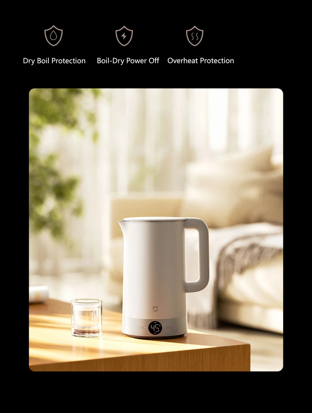 Xiaomi MIJIA Electric Kettle 3 Pro – 2L, 4 Temperature Settings, 24H Heat Preservation | 220V | EU/UK/AU