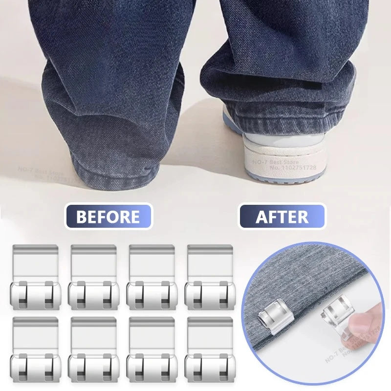Invisible Pants Hem Shortening Clips – No-Sew Quick Fix (4–10 Pack)