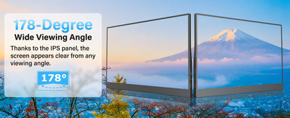 Amoudo 15.6" Portable Monitor – 1080P IPS, USB-C, Mini HDMI, VESA, Penhole Stand
