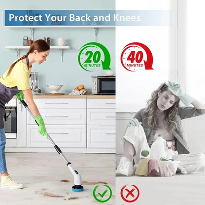 COBASPORT Electric Cleaning Brush Set – Rotating Multi-Tool for Bathroom, Kitchen & Car