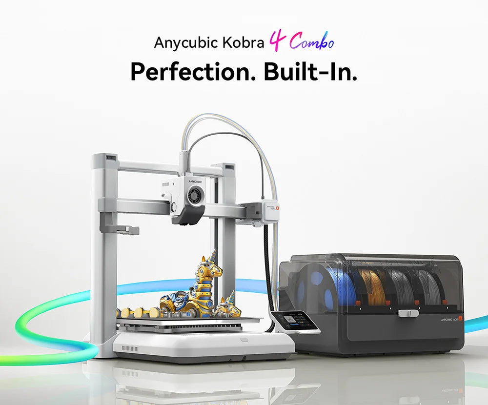 ANYCUBIC Kobra 4 Combo 3D Printer – 8-Color, 600mm/s, ACE 2 Pro